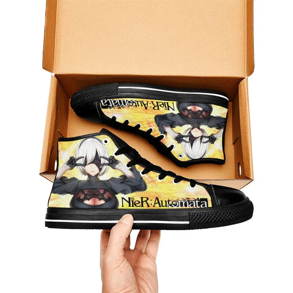 2B NieR Automata Custom High Top Sneakers Shoes