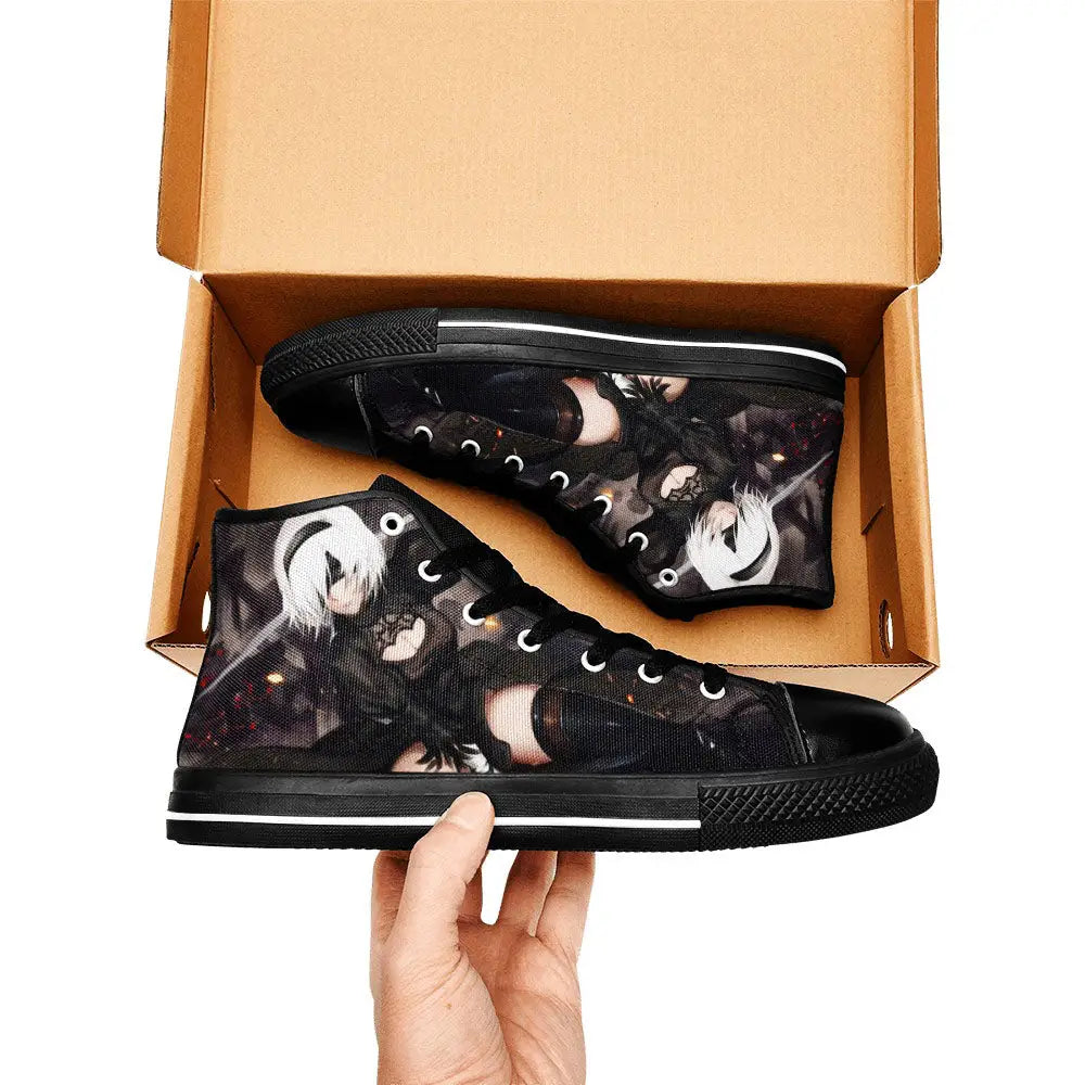 2B NieR Automata Custom High Top Sneakers Shoes