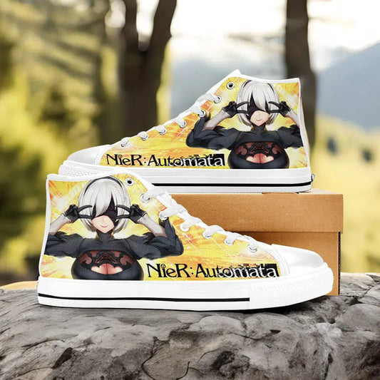 2B NieR Automata Custom High Top Sneakers Shoes