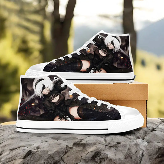 2B NieR Automata Custom High Top Sneakers Shoes