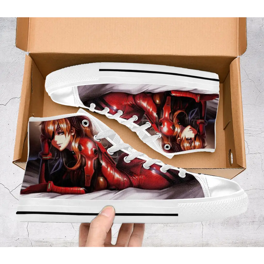 Anime Manga Asuka Langley Neon Genesis Evangelion High Top Sneakers Shoes