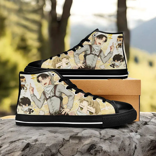 Attack on Titan Levi Ackerman Custom High Top Sneakers Shoes