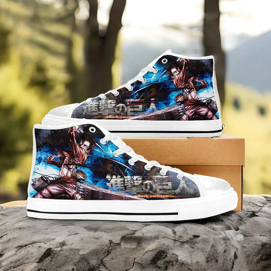 Attack on Titan Levi Ackerman Custom High Top Sneakers Shoes