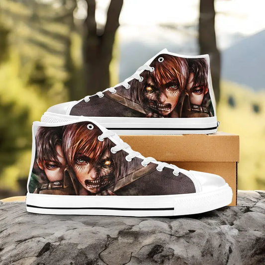 Attack on Titan Levi v Eren Custom High Top Sneakers Shoes