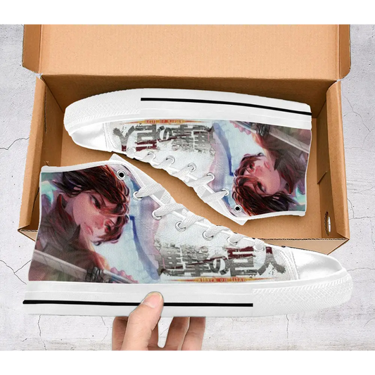 Anime Manga Attack On Titan Mikasa Ackerman Custom High Top Sneakers Shoes