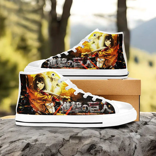 Attack on Titan Mikasa Ackerman Custom High Top Sneakers Shoes