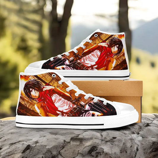 Attack on Titan Mikasa Ackerman Custom High Top Sneakers Shoes