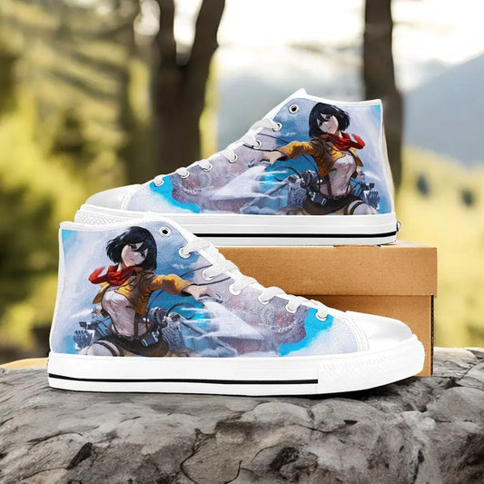 Attack on Titan Mikasa Ackerman Custom High Top Sneakers Shoes