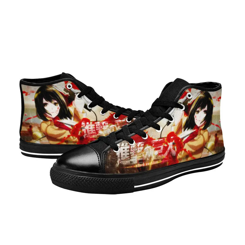Attack on Titan Mikasa Ackerman Custom High Top Sneakers Shoes