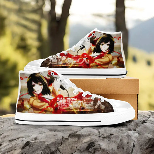 Attack on Titan Mikasa Ackerman Custom High Top Sneakers Shoes