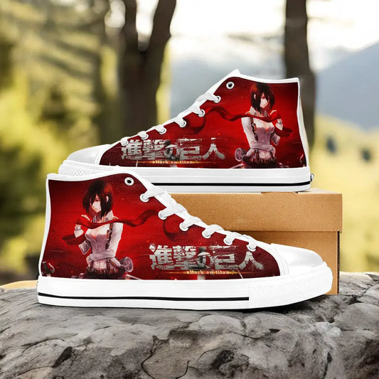 Attack on Titan Mikasa Ackerman Custom High Top Sneakers Shoes