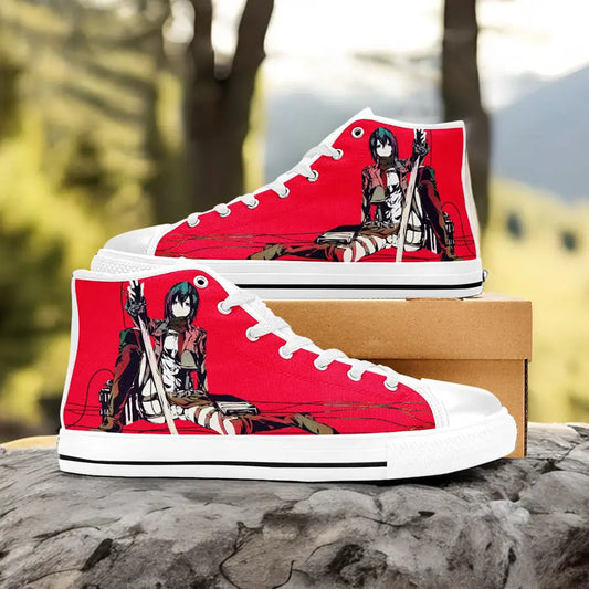 Attack on Titan Mikasa Ackerman Custom High Top Sneakers Shoes