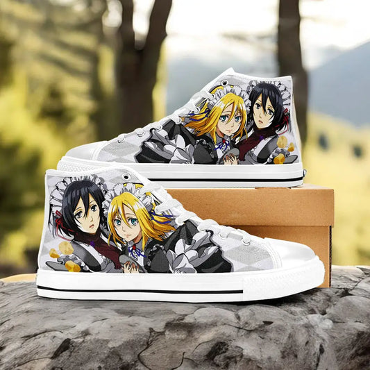 Attack on Titan Mikasa Historia Custom High Top Sneakers Shoes