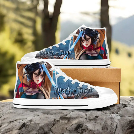 Attack on Titan Mikasa Custom High Top Sneakers Shoes