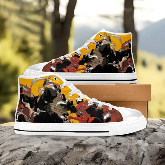 Bleach Ichigo Kurosaki Bankai Custom High Top Sneakers Shoes