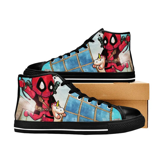 Deadpool Superhero Marvel Comics Custom High Top Sneakers Shoes