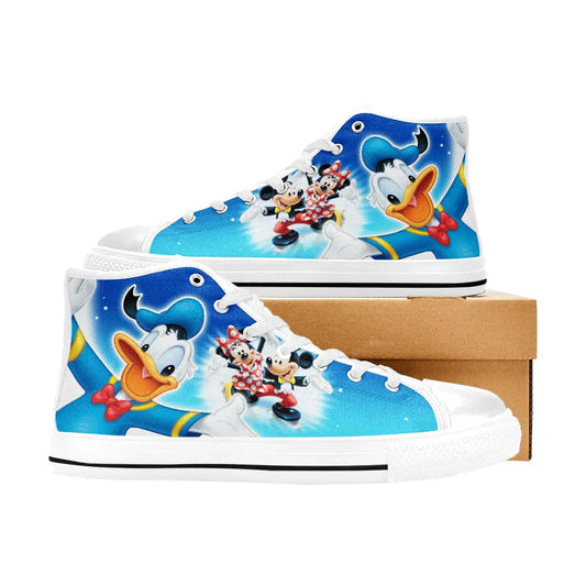 Donald Duck Mickey and Minnie Mouse Custom High Top Sneakers Shoes