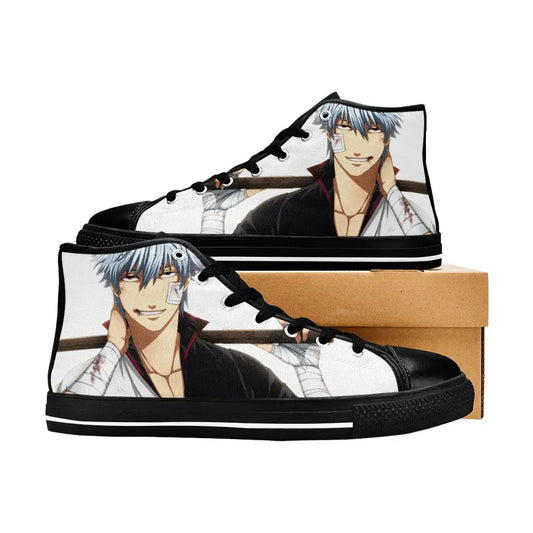 Gintama Gintoki Canvas Shoes High Tops Sneakers for Kids