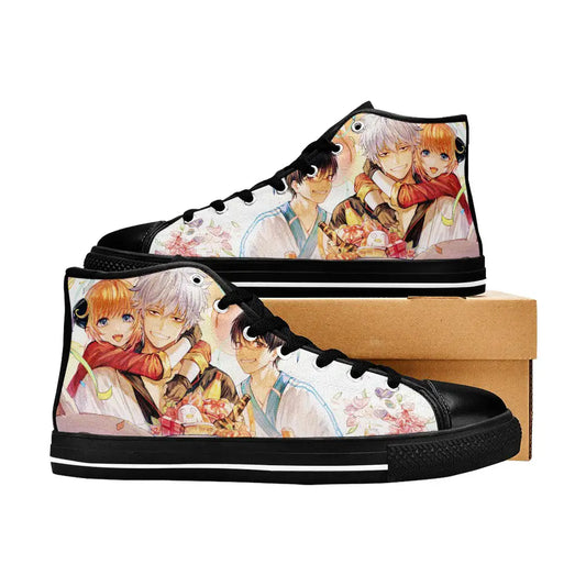 Gintama Gintoki Canvas Shoes High Tops Sneakers for Kids