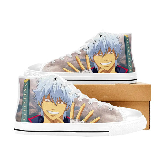 Gintama Gintoki Canvas Shoes High Tops Sneakers for Kids