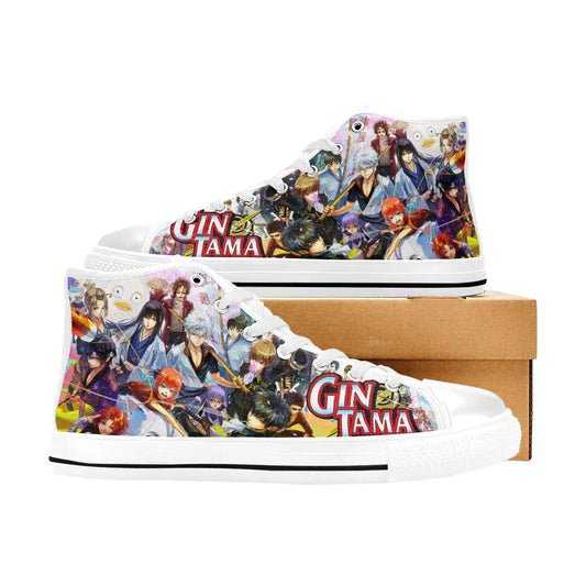 Gintama Gintoki Canvas Shoes High Tops Sneakers for Kids