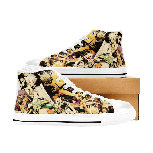 Gintama Gintoki Canvas Shoes High Tops Sneakers for Kids