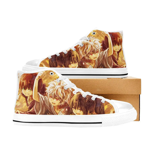 Gintama Gintoki Canvas Shoes High Tops Sneakers for Kids