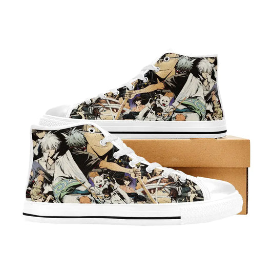 Gintama Gintoki Canvas Shoes High Tops Sneakers for Kids