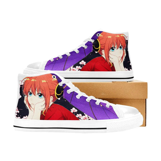 Gintama Kagura Canvas Shoes High Tops Sneakers for Kids and