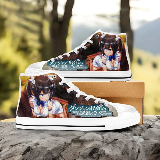 Hestia DanMachi Custom High Top Sneakers Shoes