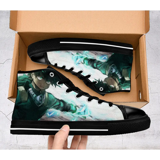 Hero Academia Izuku Midoriya Deku Custom High Top Sneakers Shoes