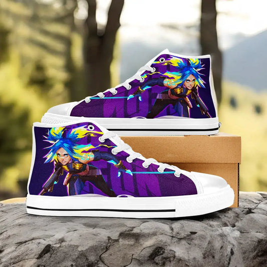 Neon Valorant Custom High Top Sneakers Shoes