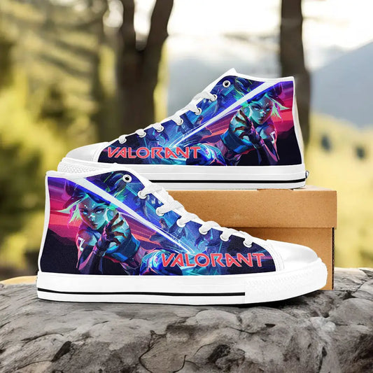Neon Valorant Custom High Top Sneakers Shoes