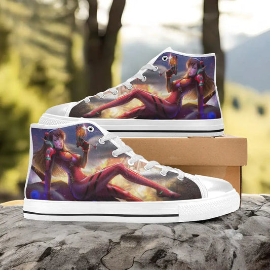 Overwatch D.Va DVa Custom High Top Sneakers Shoes