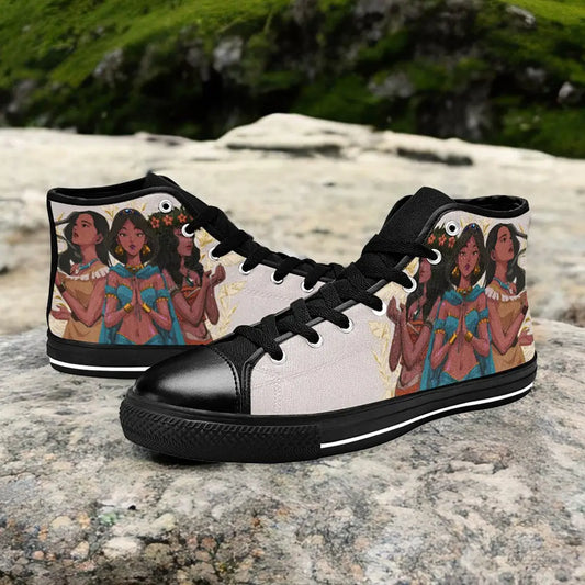 Pocahontas Moana Waialiki Princess Jasmine Custom High Top Sneakers Shoes