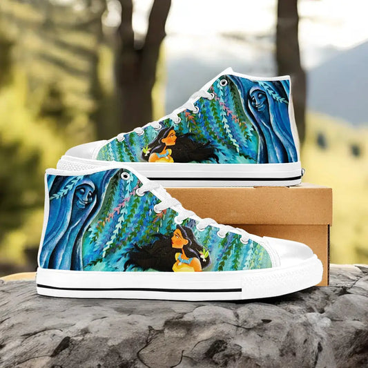 Pocahontas Native American Indian Princess Custom High Top Sneakers Shoes