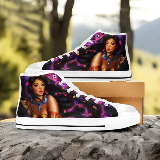 Pocahontas Native American Indian Princess Custom High Top Sneakers Shoes