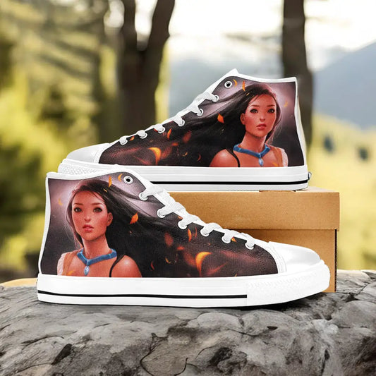 Pocahontas Native American Indian Princess Custom High Top Sneakers Shoes