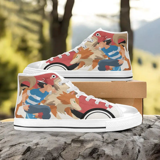 Pokemon Dusk Lycanroc Custom High Top Sneakers Shoes