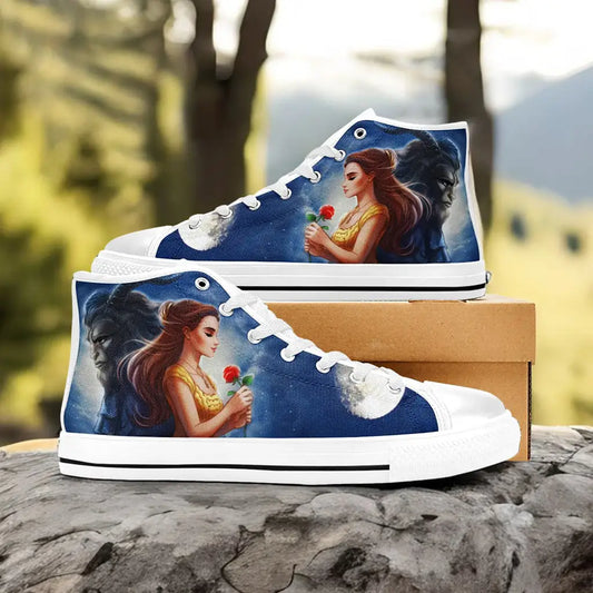 Princess Belle Beauty and the Beast Custom High Top Sneakers Shoes