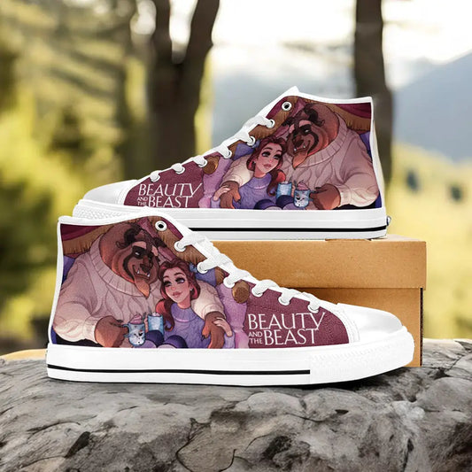 Princess Belle Beauty and the Beast Custom High Top Sneakers Shoes
