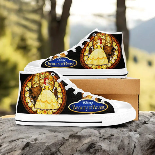 Princess Belle Beauty and the Beast Custom High Top Sneakers Shoes
