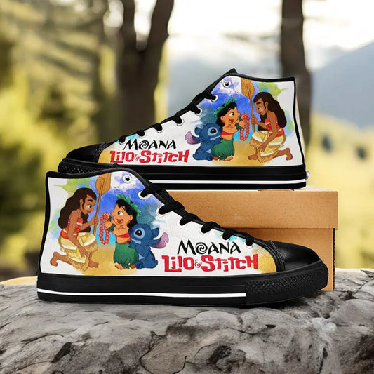 Princess Moana Waialiki Lilo and Stitch Custom High Top Sneakers Shoes