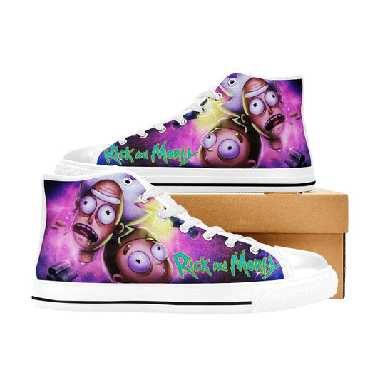 Rick and Morty Cartoon Custom High Top Sneakers Shoes