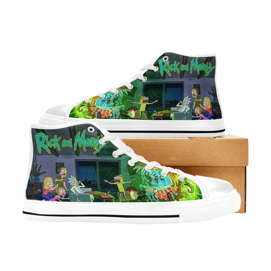 Rick and Morty Cartoon Custom High Top Sneakers Shoes