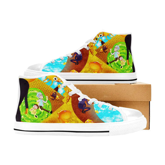 Rick and Morty Cartoon Custom High Top Sneakers Shoes
