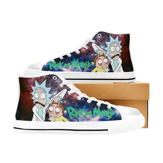 Rick and Morty Cartoon Custom High Top Sneakers Shoes