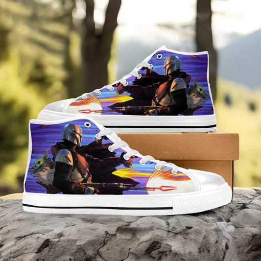 Star Wars The Mandalorian Grogu Custom High Top Sneakers Shoes
