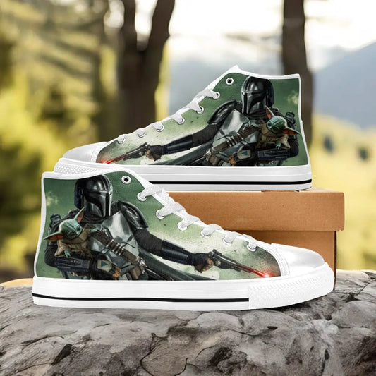 Star Wars The Mandalorian Custom High Top Sneakers Shoes