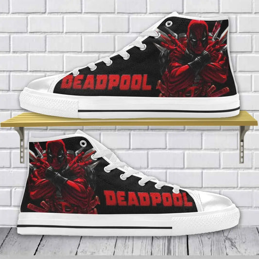 Superhero Deadpool Shoes High Top Sneakers